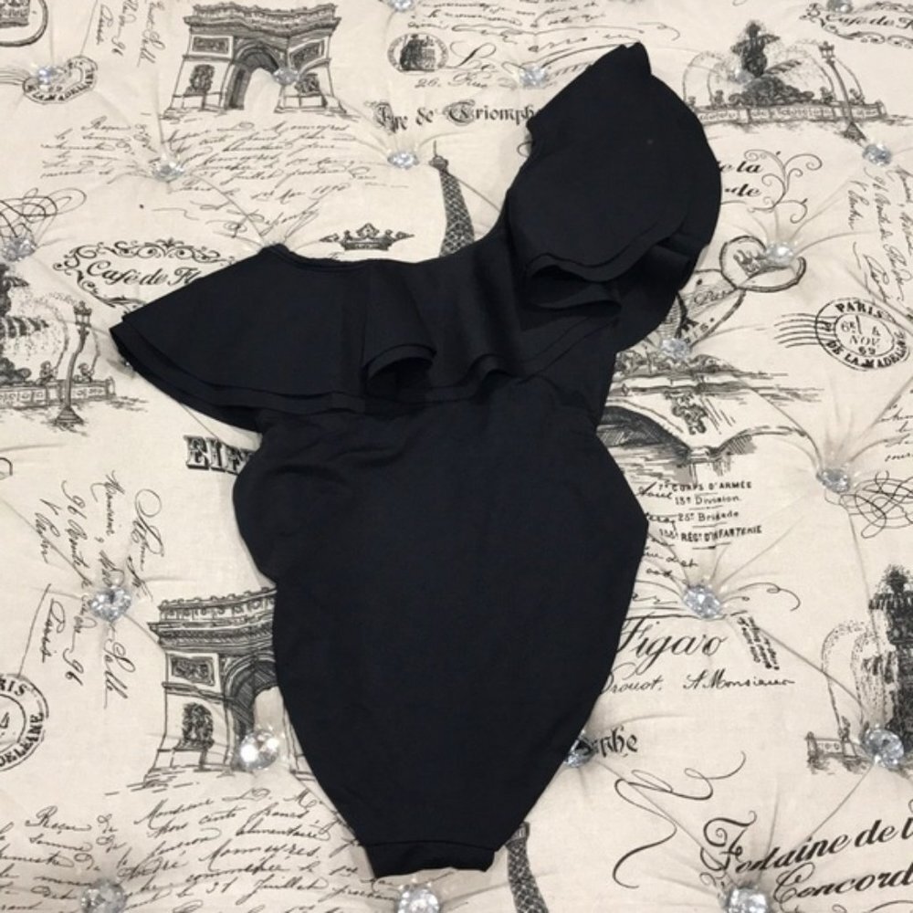 Onia Stella Asymmetrical One Shoulder Ruffled Swimsuit - Picture 4 of 8